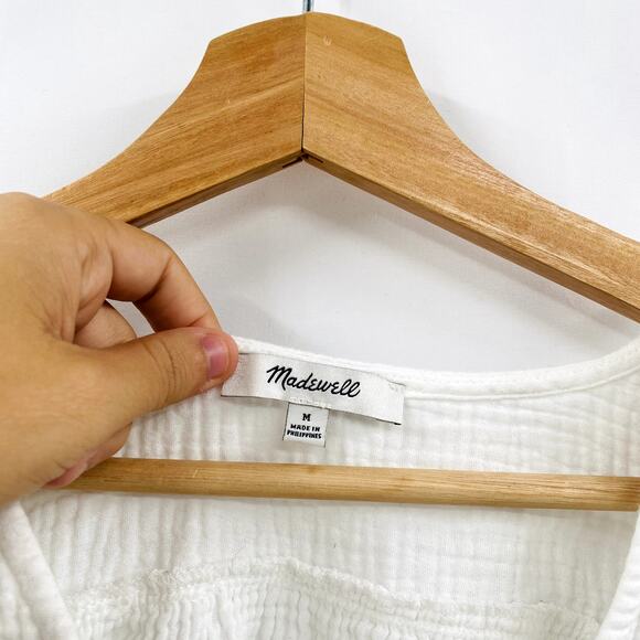 Madewell white cotton crinkle lightweight Lightspun Westing Shirt - Picture 3 of 6
